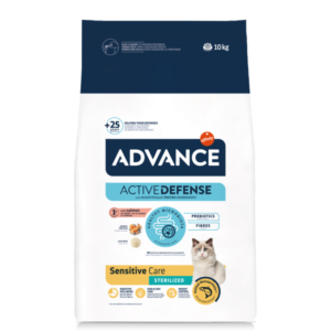 Advance Sensitive Sterilized - Ração seca de salmão e arroz para gato esterilizado com sensibilidades