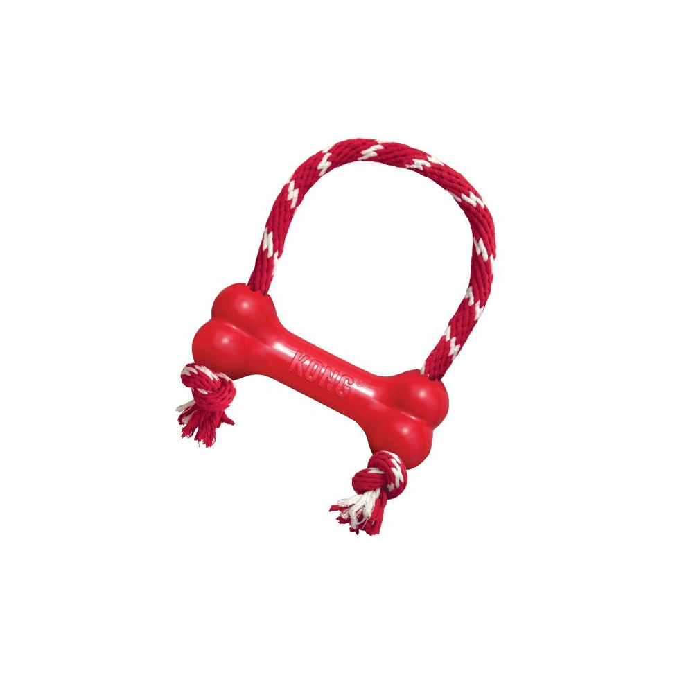 Kong Goodie Bone with Rope- Osso de borracha com corda para cão