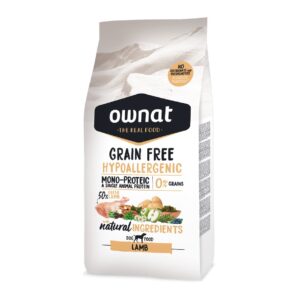 Ownat Grain Free Hypo Lamb- Ração seca de cordeiro sem cereais para cão com alergias (3 kg)