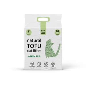 Happy Meow Tofu Chá Verde- Areia aglomerante para gato (6L)