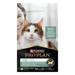 Pro Plan Live Clear- Ração seca de peru para gato adulto esterilizado para redução de alergénios
