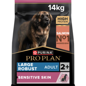 pro-plan-sensitive-skin-large-robust-racao-seca-para-cao-adulto-14-kg Pro Plan Sensitive Skin - Ração seca de salmão para cão robusto com pele sensível (14kg)