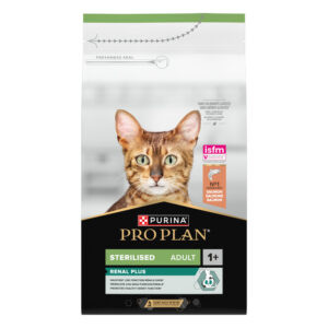 Pro Plan Renal Plus- Ração seca de salmão para gato esterilizado para suporte renal (1,5kg)