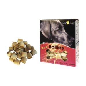 Rolls Rocky Rollies- Biscoito recheado de carne para cão (300g)