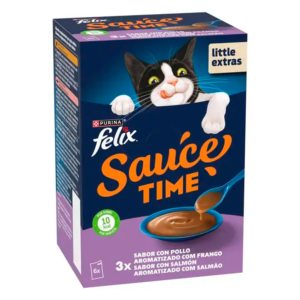 Felix Sauce Time- Alimento em molho de frango e salmão para gato