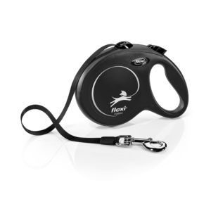 Flexi Classic- Trela com fita (preto)