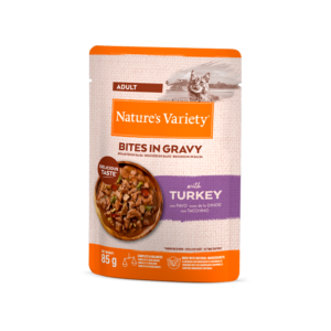 natures-variety-bites-in-gravy-adult-turkey Nature’s Variety Bites in Gravy- Pedaços em molho de peru para gato adulto