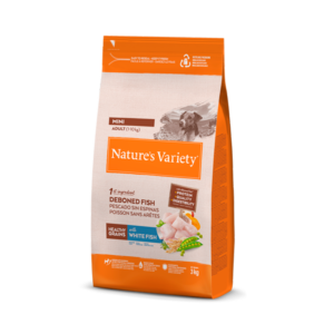 Nature's Variety Mini Adult- Ração seca de peixe branco para cão adulto mini
