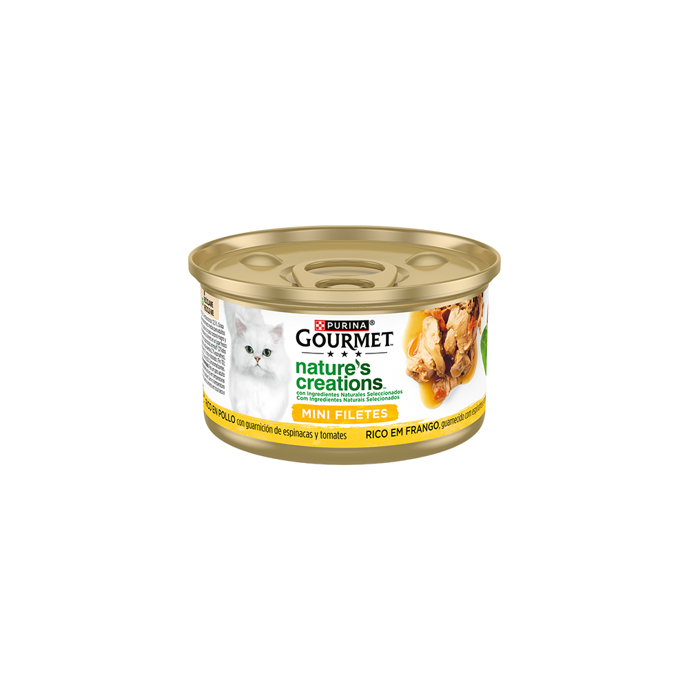 Gourmet Nature's Creations- Frango, espinafres e tomate para gato