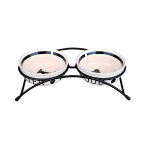 Trixie- Conjunto de 2 comedouros com suporte para cão e gato