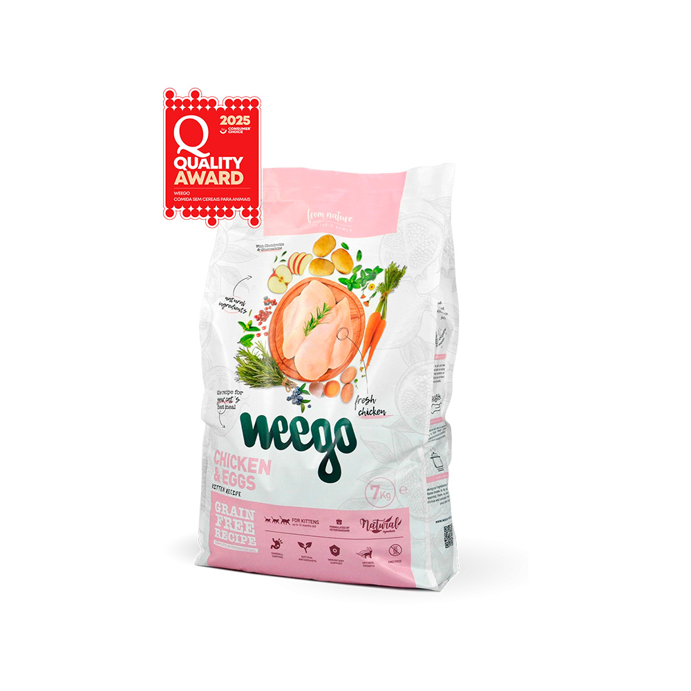 Weego Kitten Chicken & Eggs- Ração de frango e ovos para gatinho